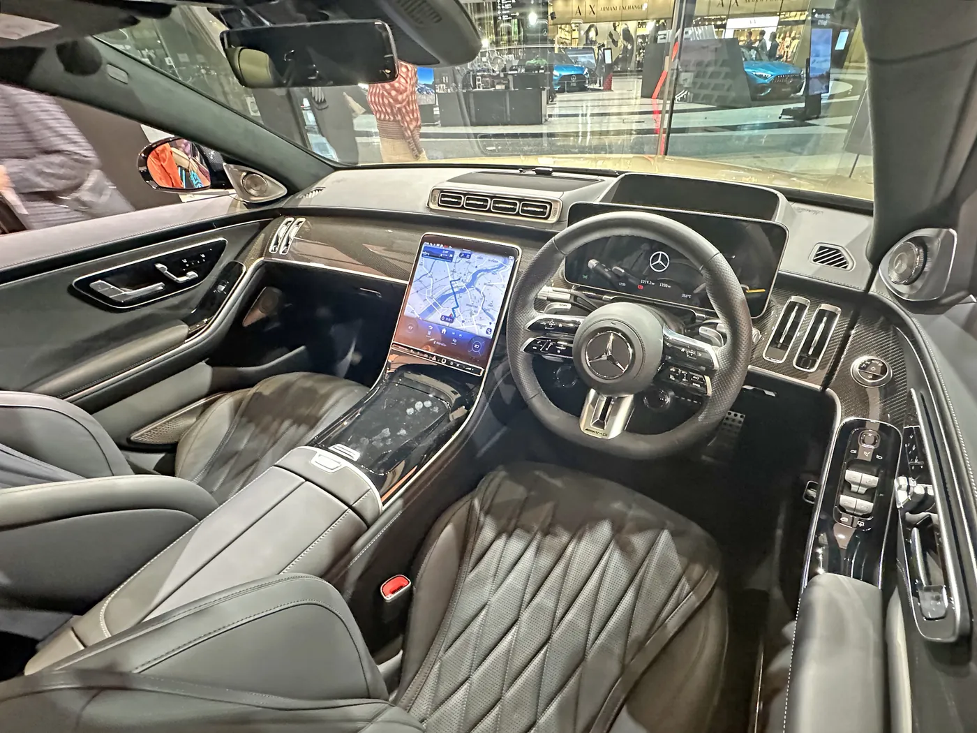 Executive car interior with room to work between meetings